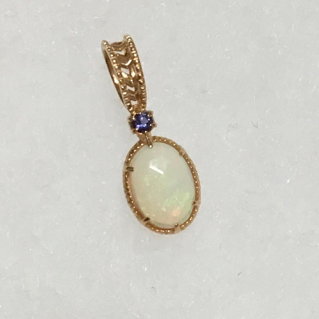 agete アガット K10 オパール アイオライト　ペンダントトップ