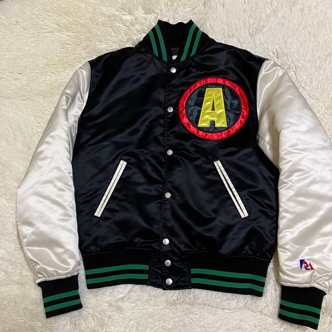 アベイシングエイプ　サテン　刺繍　ロゴ　エイプヘッド　スタジャン　初期