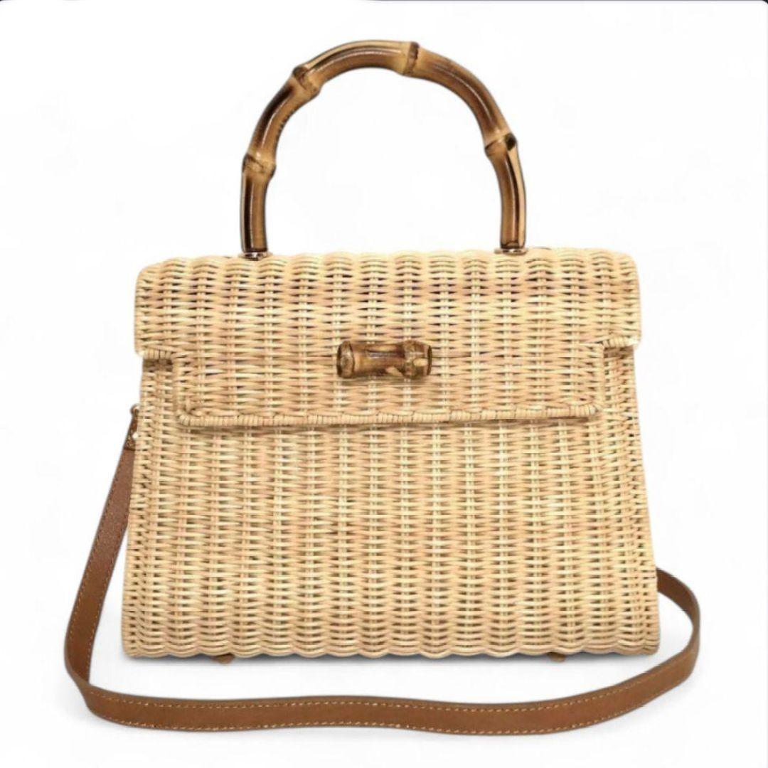 ✨未使用級✨TOMMASO CANDRIA　2way かごバッグ　バンブー