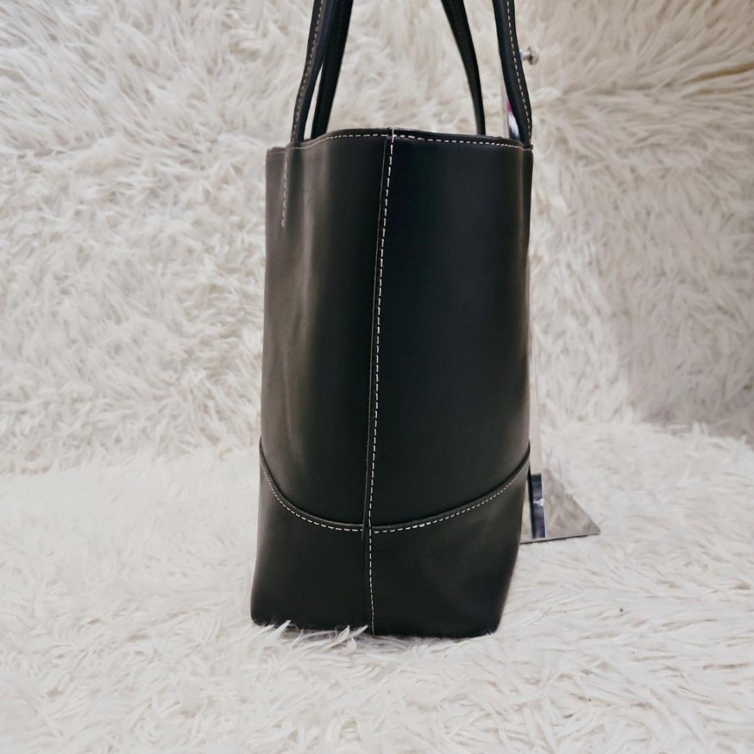 美品 ソメスサドル 巾着 トートバッグ オルター チャーム 肩掛け A4 黒