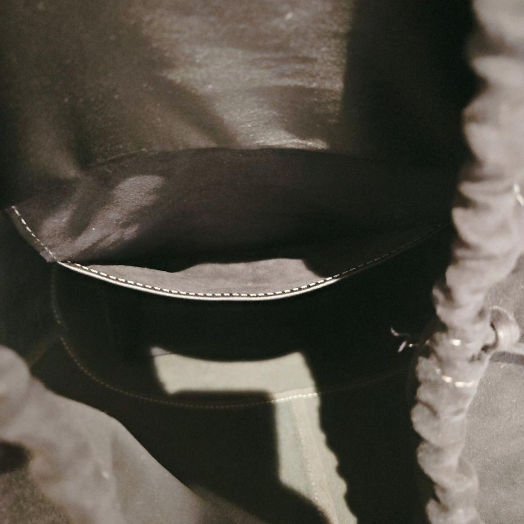 美品 ソメスサドル 巾着 トートバッグ オルター チャーム 肩掛け A4 黒