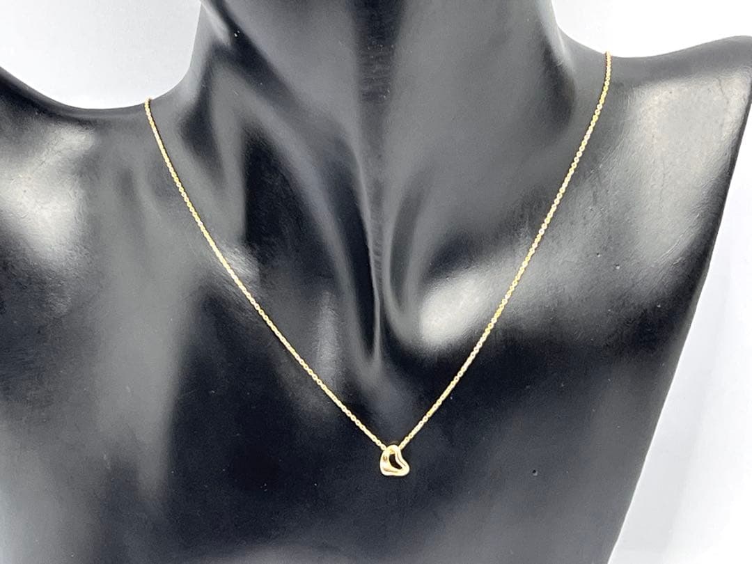 c614 美品　ティファニー　オープンハート　ネックレス　750 ゴールドK18