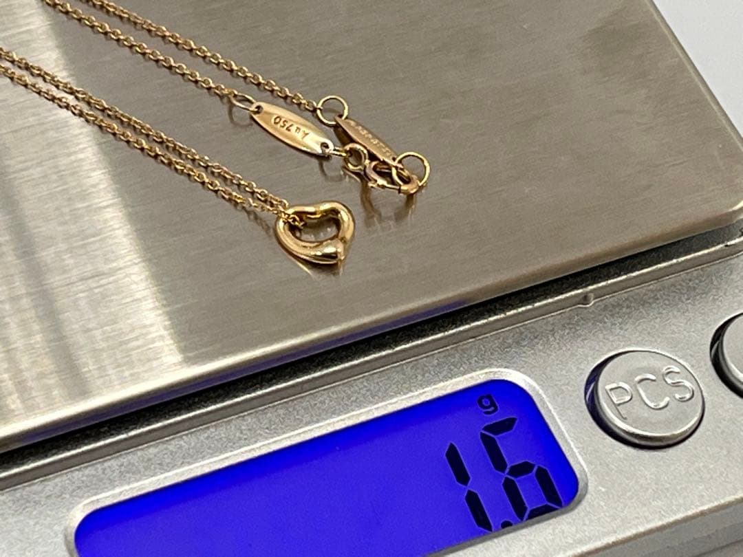 c614 美品　ティファニー　オープンハート　ネックレス　750 ゴールドK18