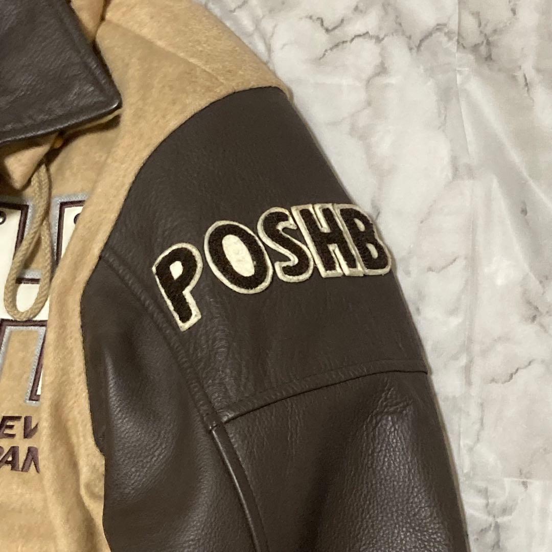 POSH BOY 本革 レザー スタジャン 刺繍 ワッペン フライトジャケット