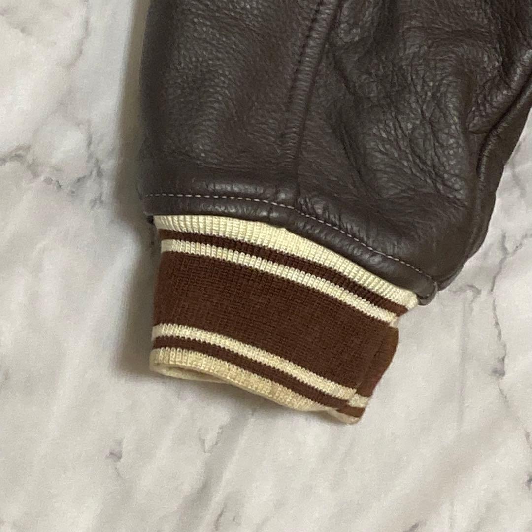 POSH BOY 本革 レザー スタジャン 刺繍 ワッペン フライトジャケット