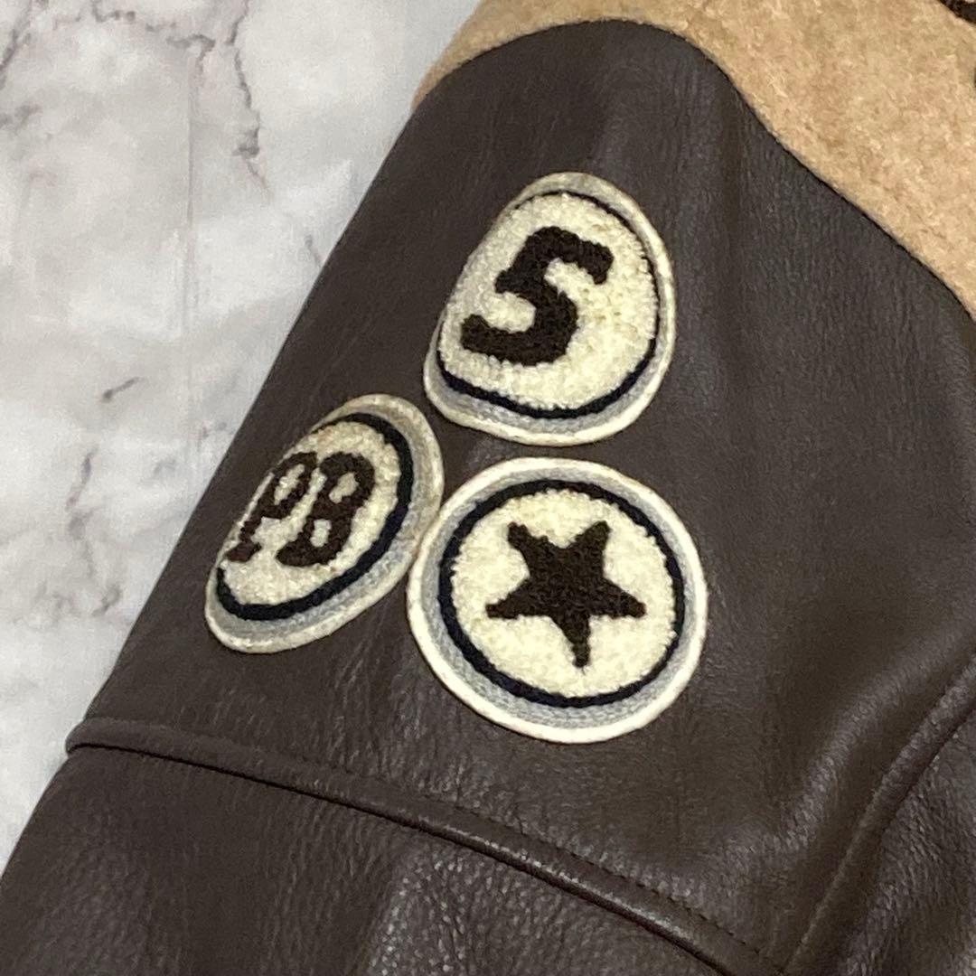 POSH BOY 本革 レザー スタジャン 刺繍 ワッペン フライトジャケット