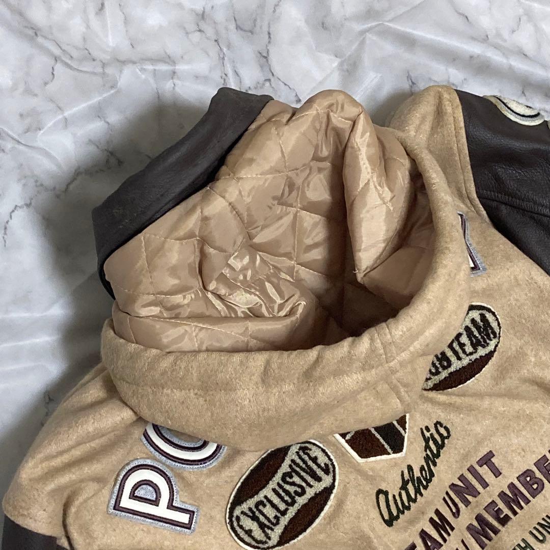 POSH BOY 本革 レザー スタジャン 刺繍 ワッペン フライトジャケット