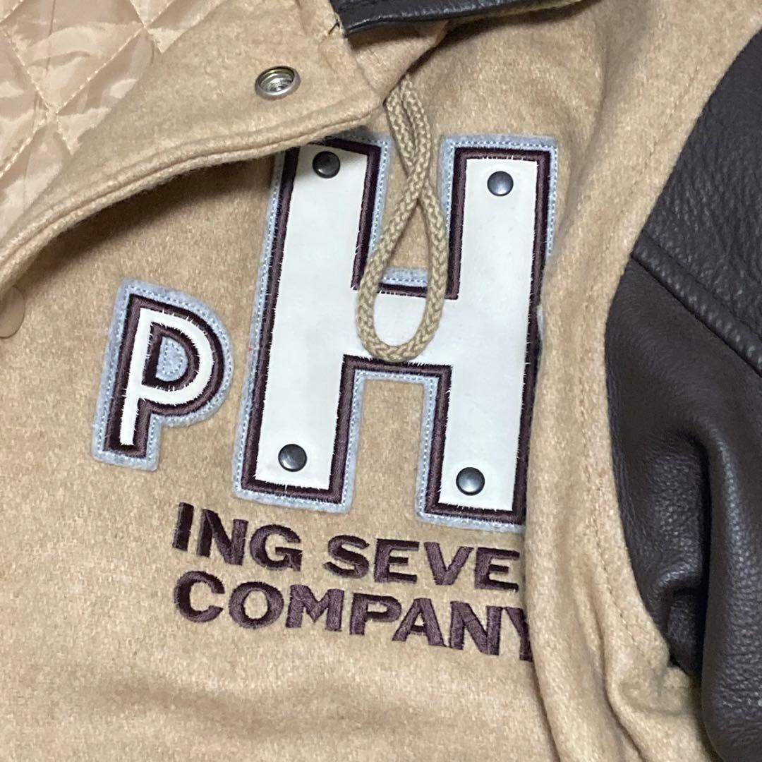 POSH BOY 本革 レザー スタジャン 刺繍 ワッペン フライトジャケット