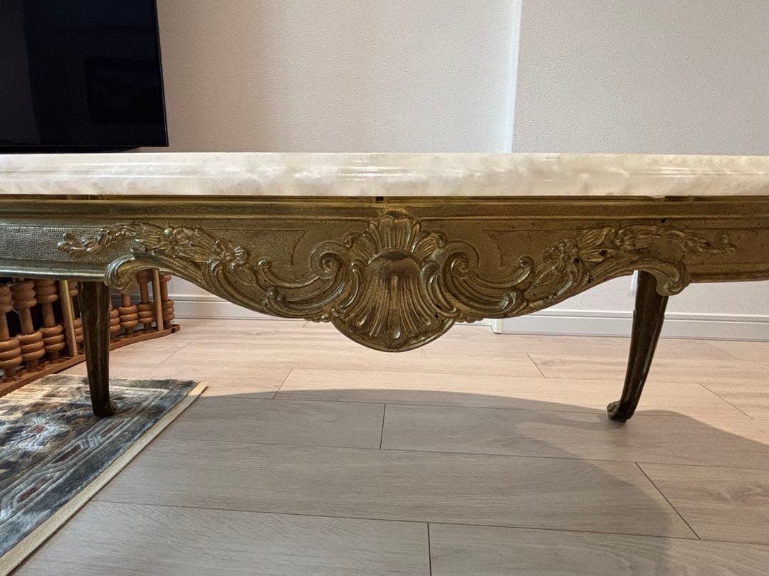 バロックスタイル ローテーブル 大理石天板