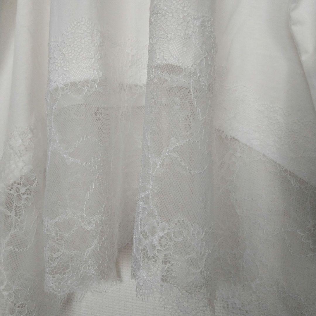 スローブイエナ　レースコンビカットソー　ホワイト