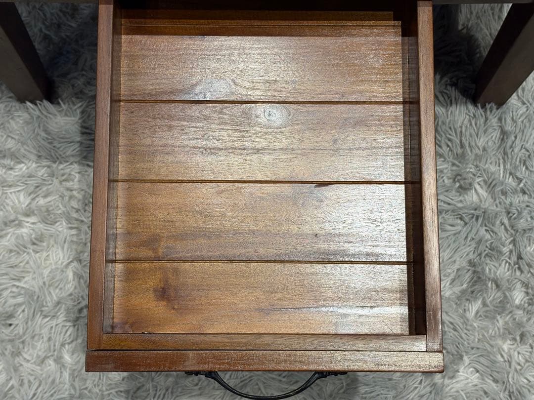 ビンテージ　天然木　センターテーブル　ローテーブル　引き出し付き　ブラウン　IZ