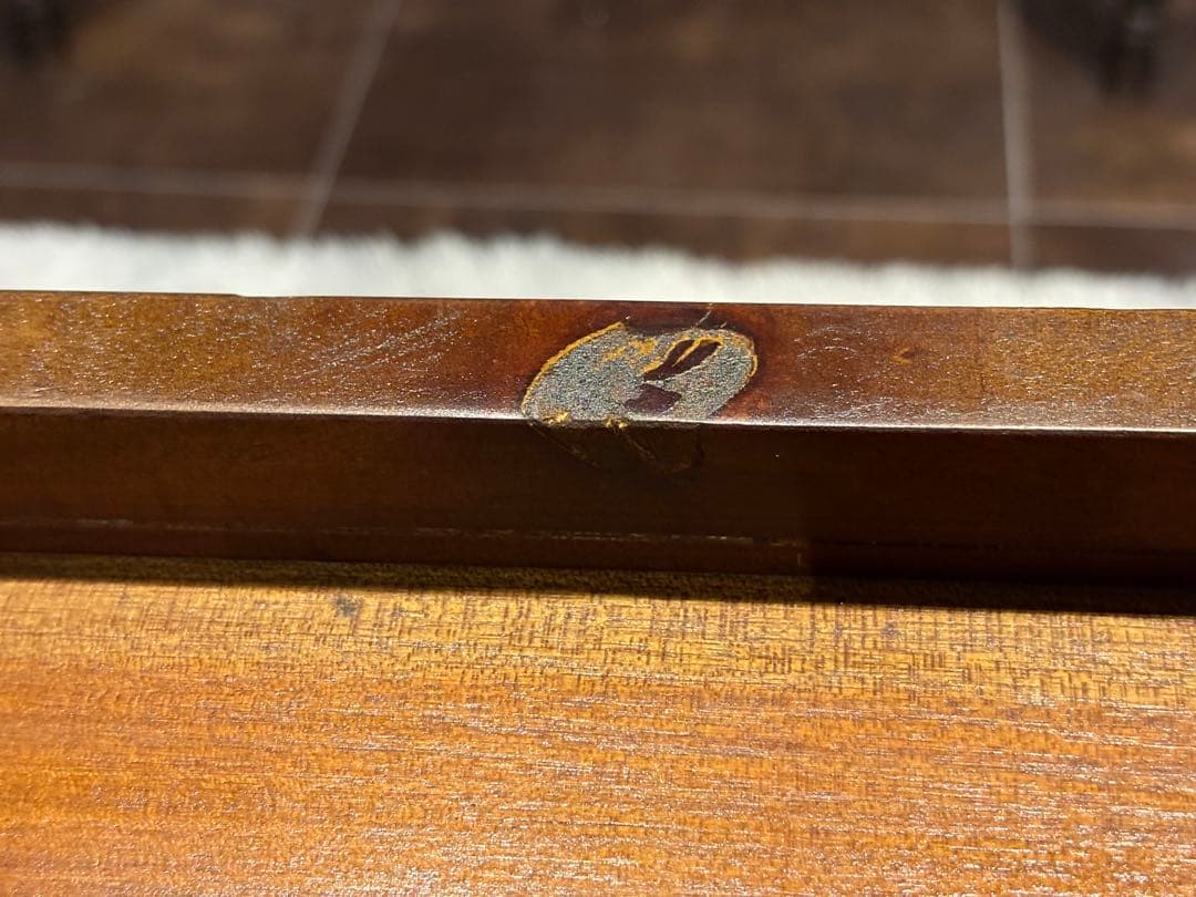 ビンテージ　天然木　センターテーブル　ローテーブル　引き出し付き　ブラウン　IZ