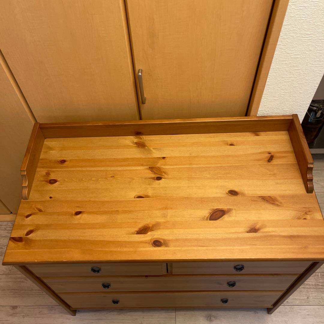 木製シンプルチェスト 4段　北欧家具　天然木