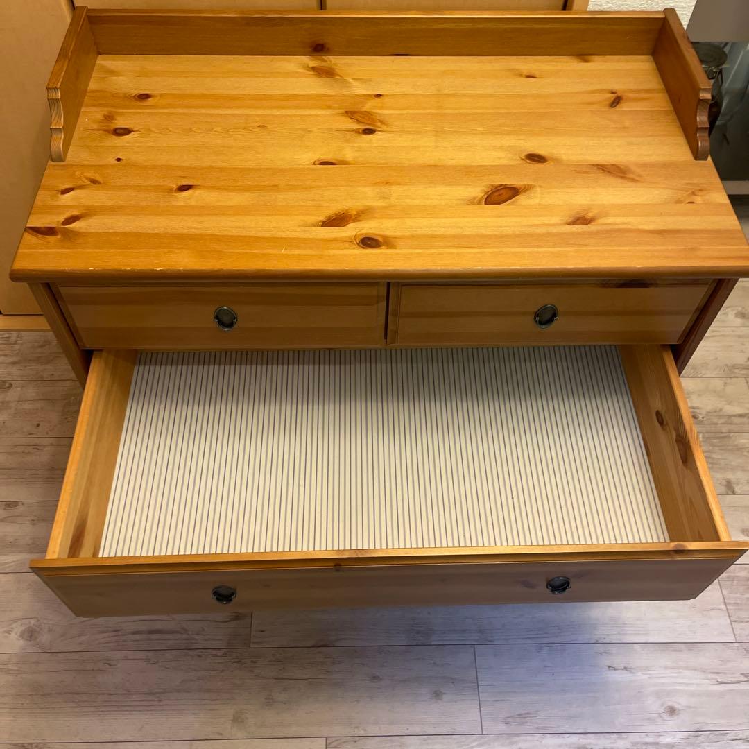 木製シンプルチェスト 4段　北欧家具　天然木