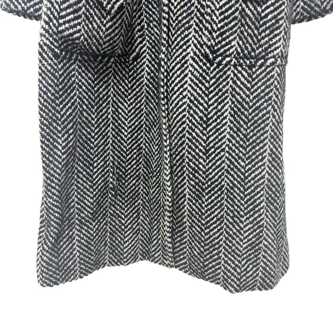 MISSON ミッソーニ ロングコート ヘリンボーン柄 ブラックホワイト B3