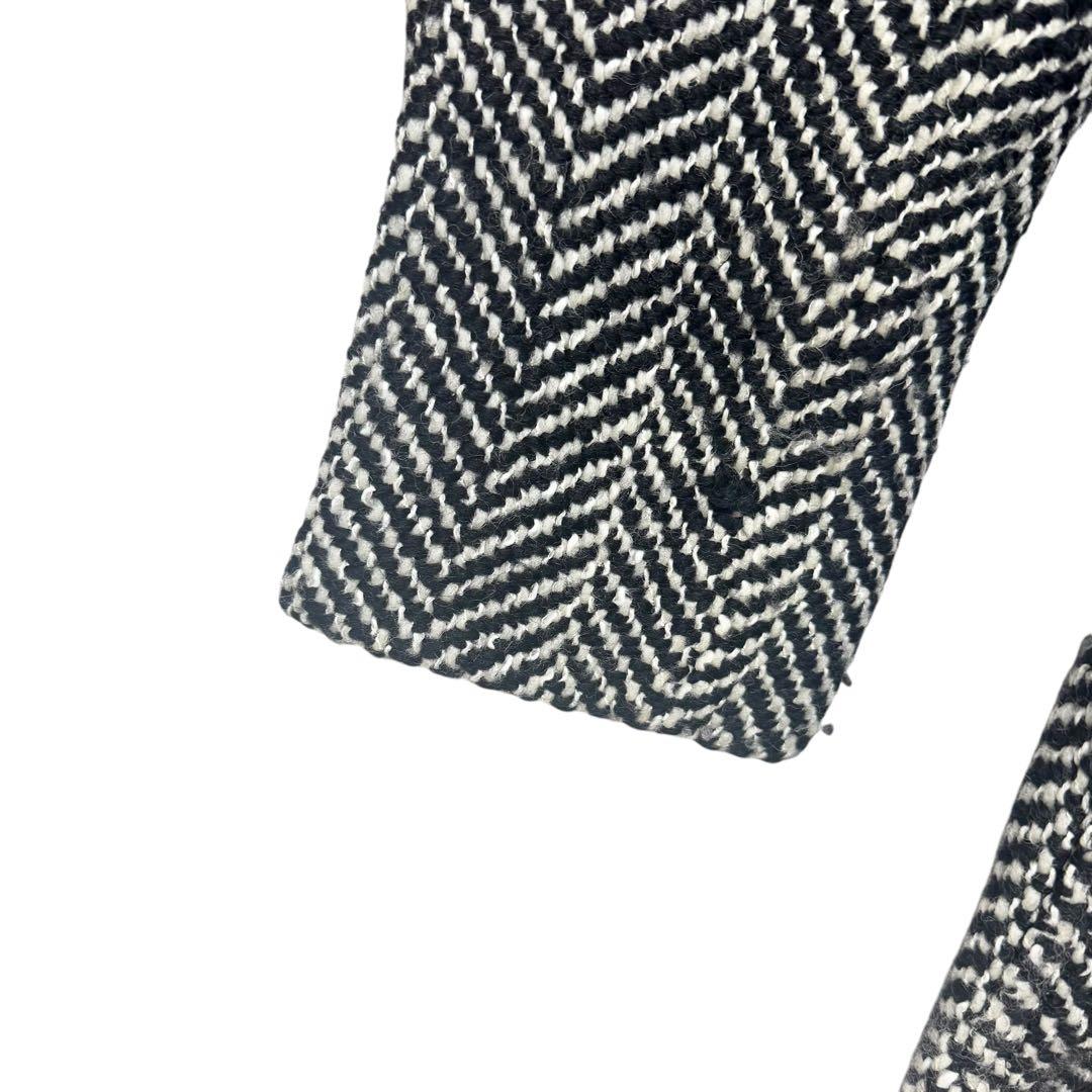 MISSON ミッソーニ ロングコート ヘリンボーン柄 ブラックホワイト B3