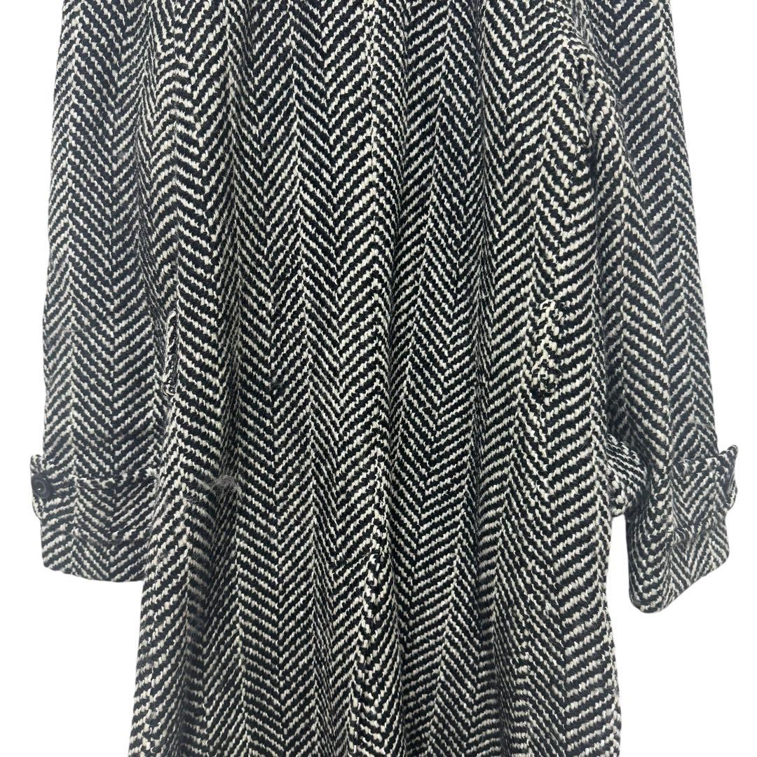 MISSON ミッソーニ ロングコート ヘリンボーン柄 ブラックホワイト B3