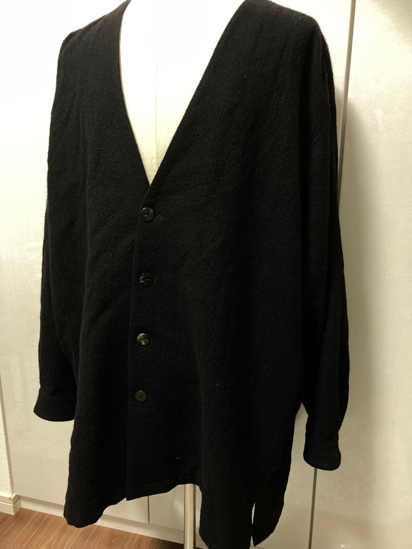 kujaku クジャク　ノーカラー　ウール　コート　ブラック　サイズ1