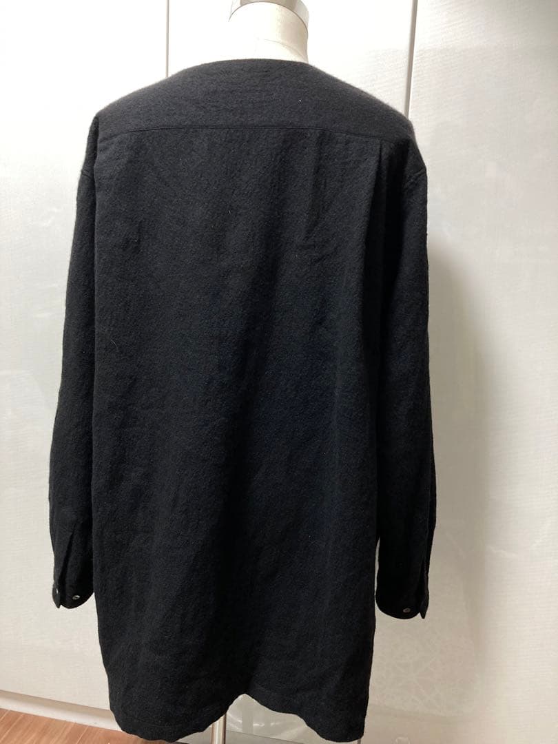 kujaku クジャク　ノーカラー　ウール　コート　ブラック　サイズ1