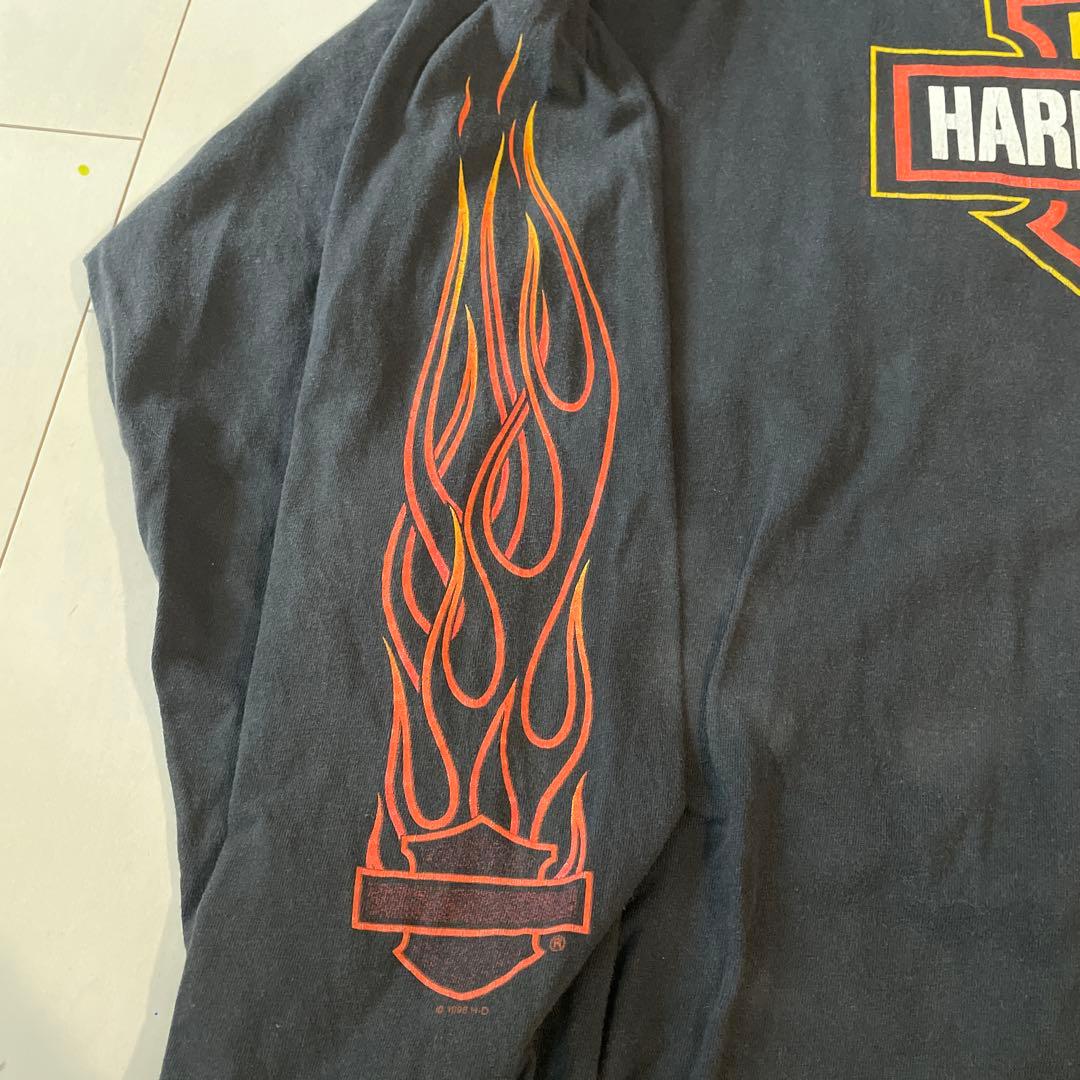 90s ハーレーダビッドソン フレイム ファイヤーパターン ロンT