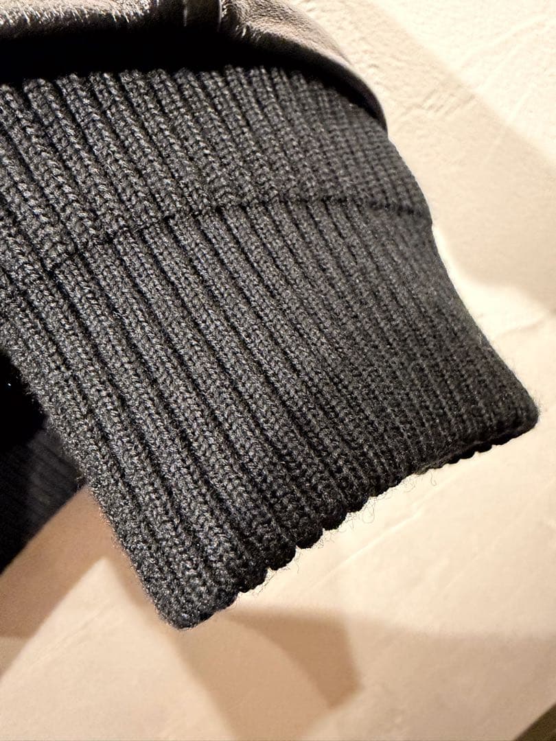 【美品】SHIPS スタジャン 袖牛レザー M シップス　スタジアムジャンパー