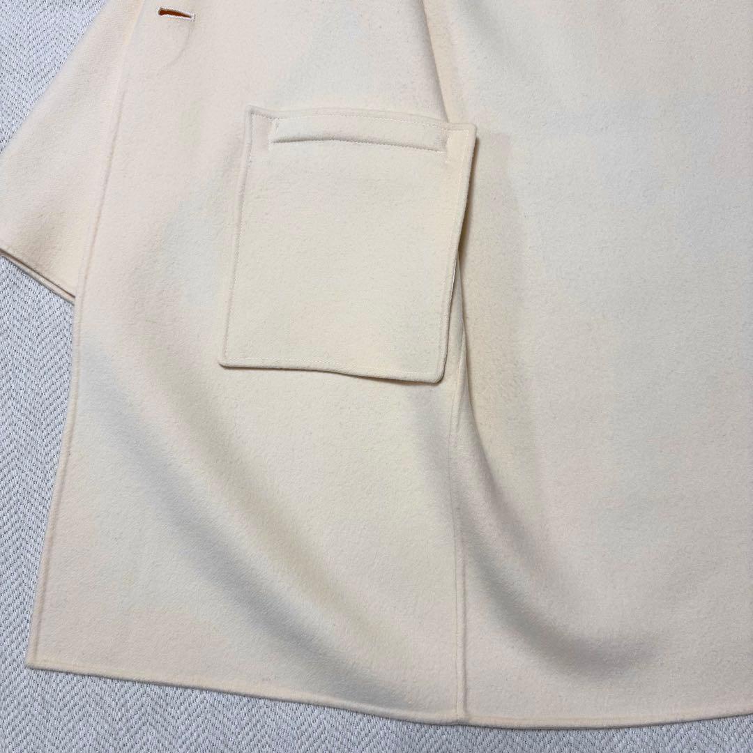 美品 Theory セオリー カシミヤ ウール チェスターコート アイボリー