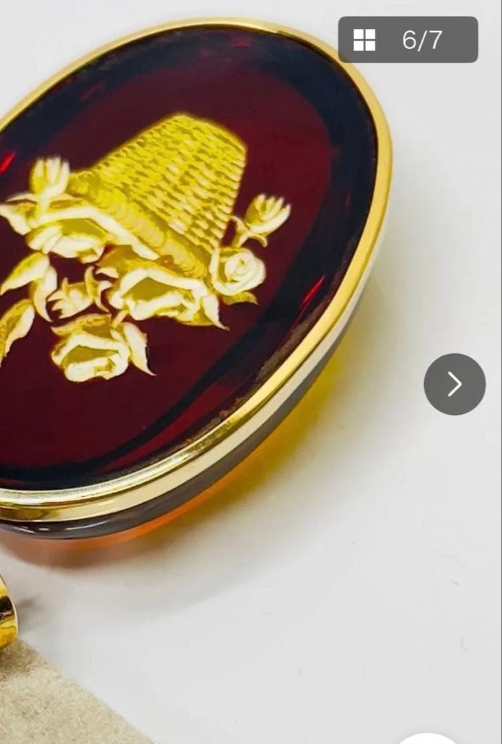 天然琥珀　インタリオ彫刻K18ペンダント