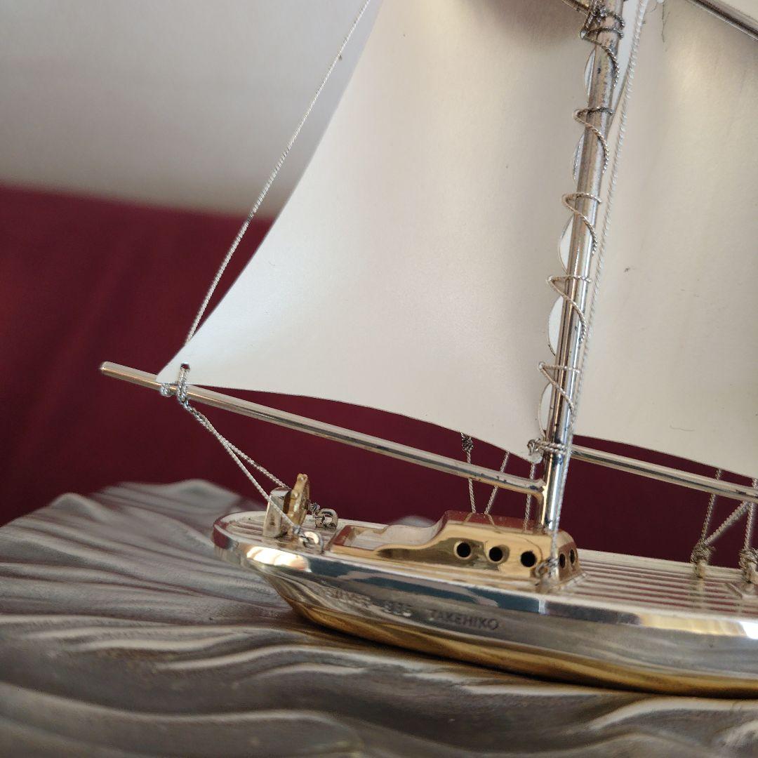SILVER985 TAKEHIKO 銀製ヨット 2本マスト 武比古