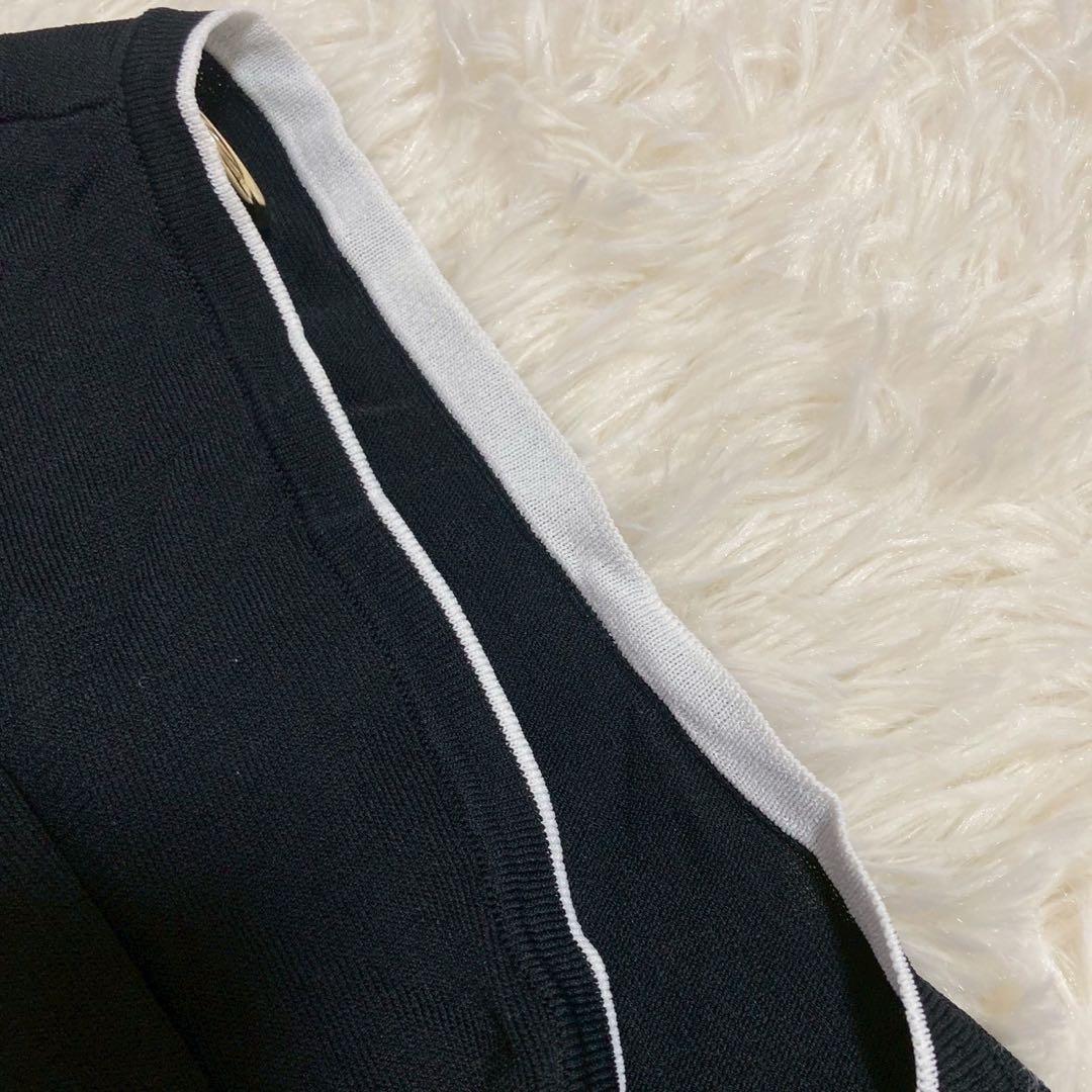 pierre cardin ロングジレ ブラック M 羽織り 重ね着 着回し