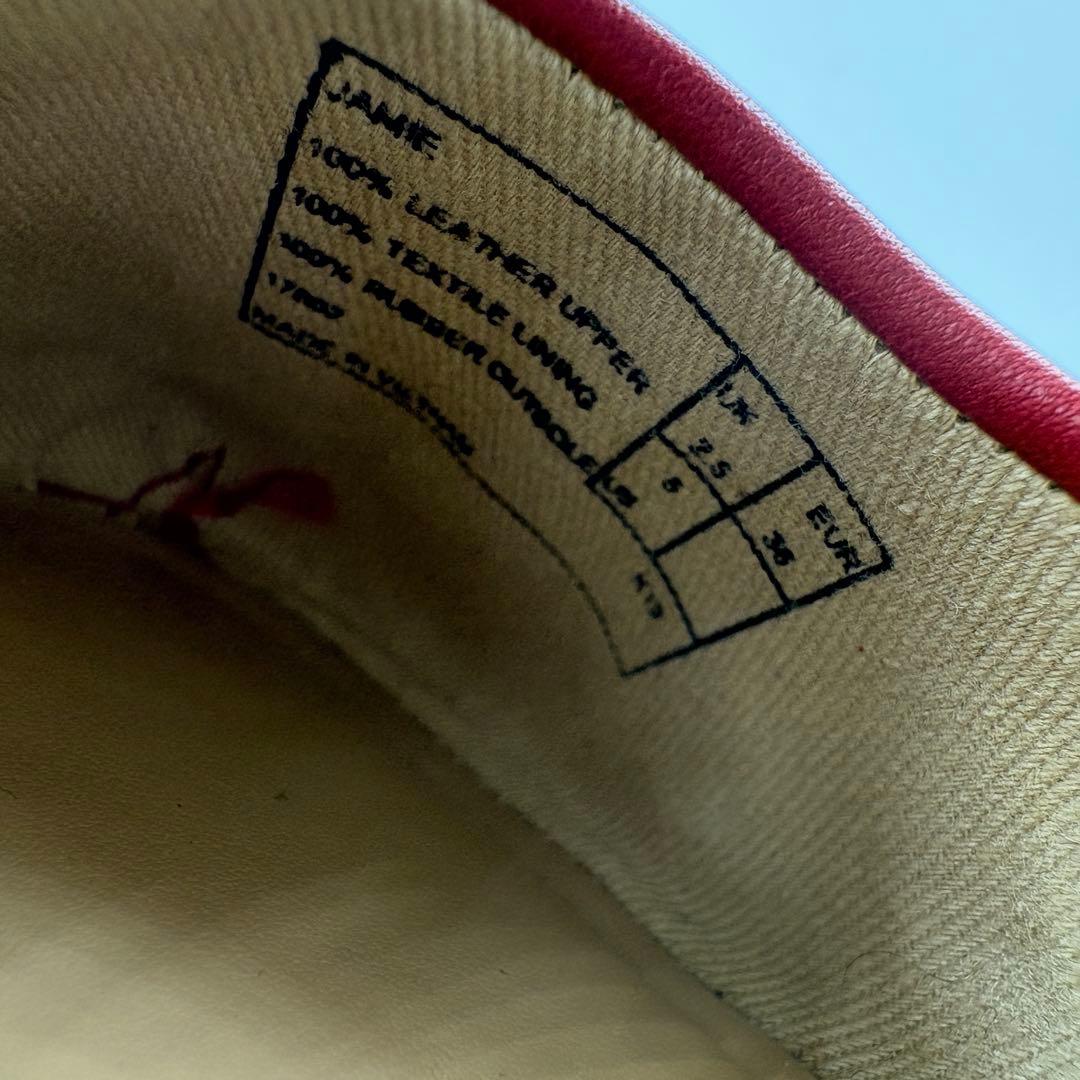 ローレンラルフローレン　フラット　レザーパンプス赤　US5 ロゴ　バレーシューズ