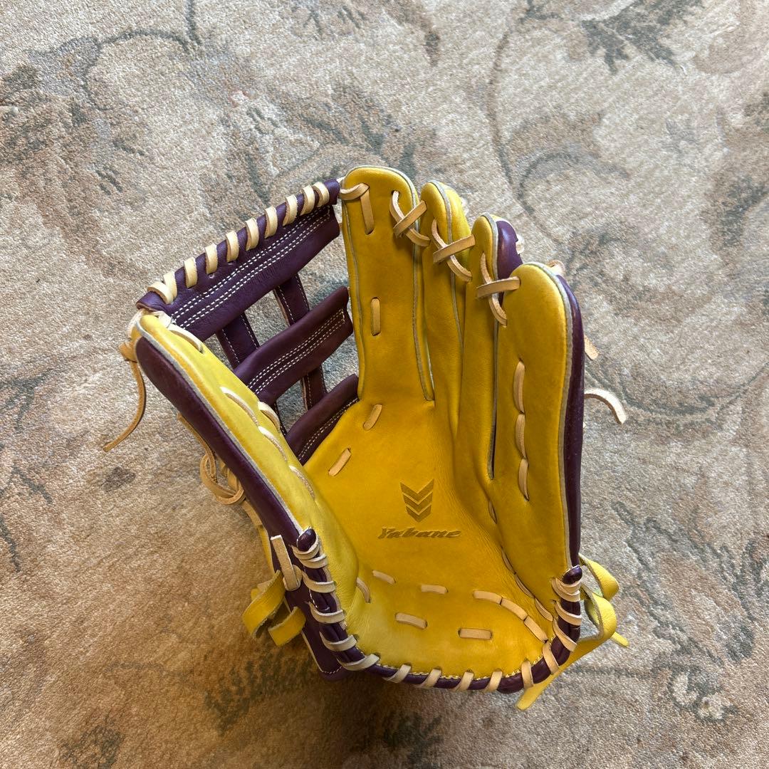 yabane 軟式グローブ イエロー/パープル