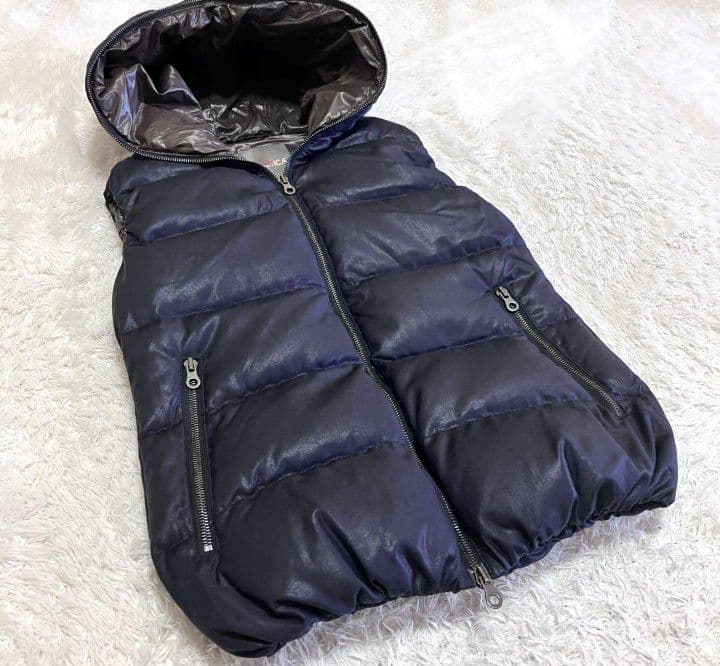 極美品 デュベティカ 別注 ダウン ベスト カシミヤ ネイビー サイズ 40