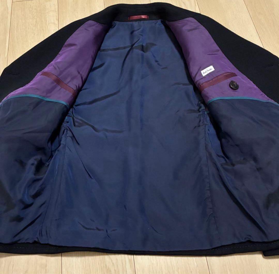 希少✨ポールスミス ピーコート 2way スタンドカラー ブラック 派手裏地