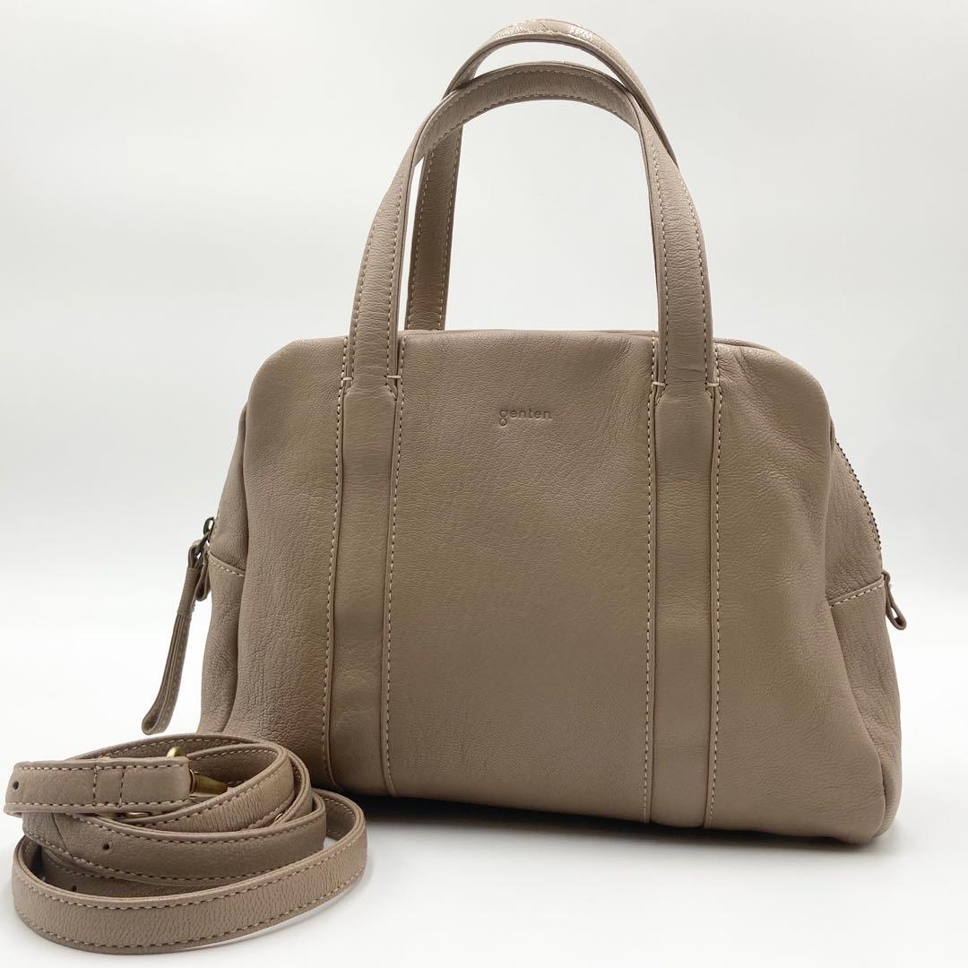 未使用級　ゲンテン　ゴートベーシック　ボストンバッグ　2way サンドベージュ