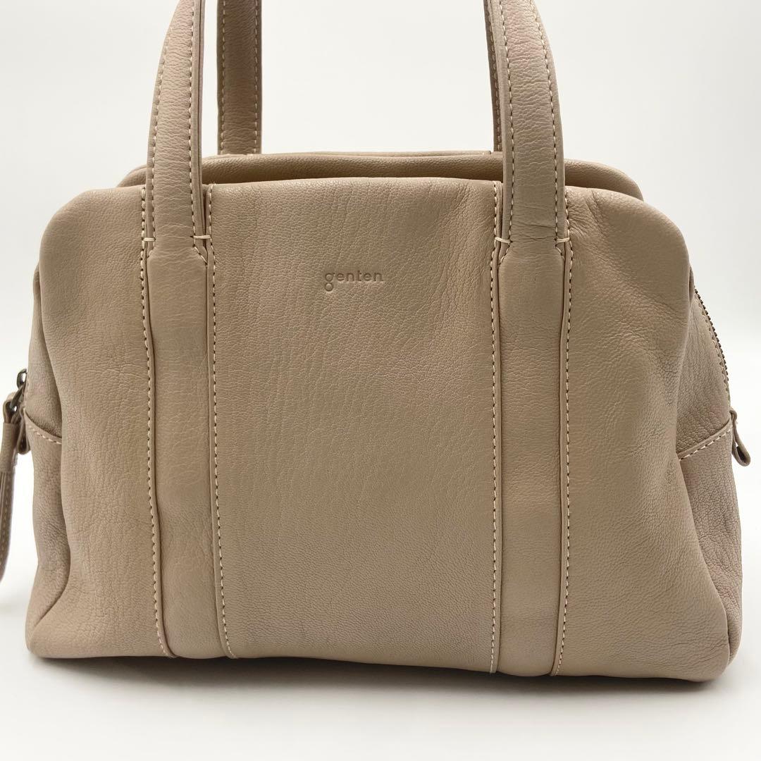 未使用級　ゲンテン　ゴートベーシック　ボストンバッグ　2way サンドベージュ