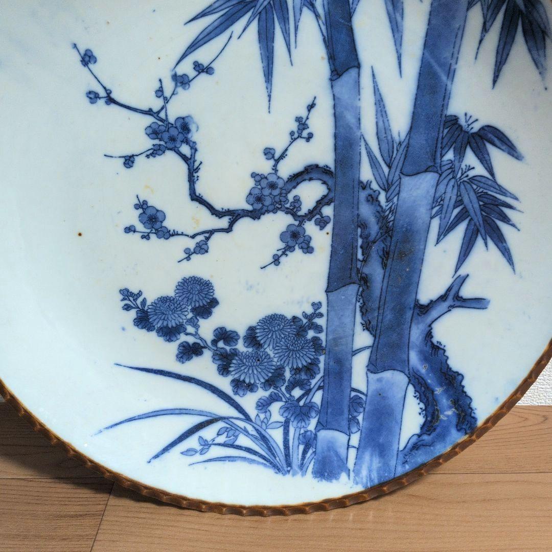 レア物　時代物　印判　イゲ皿 染付け大皿２枚セット