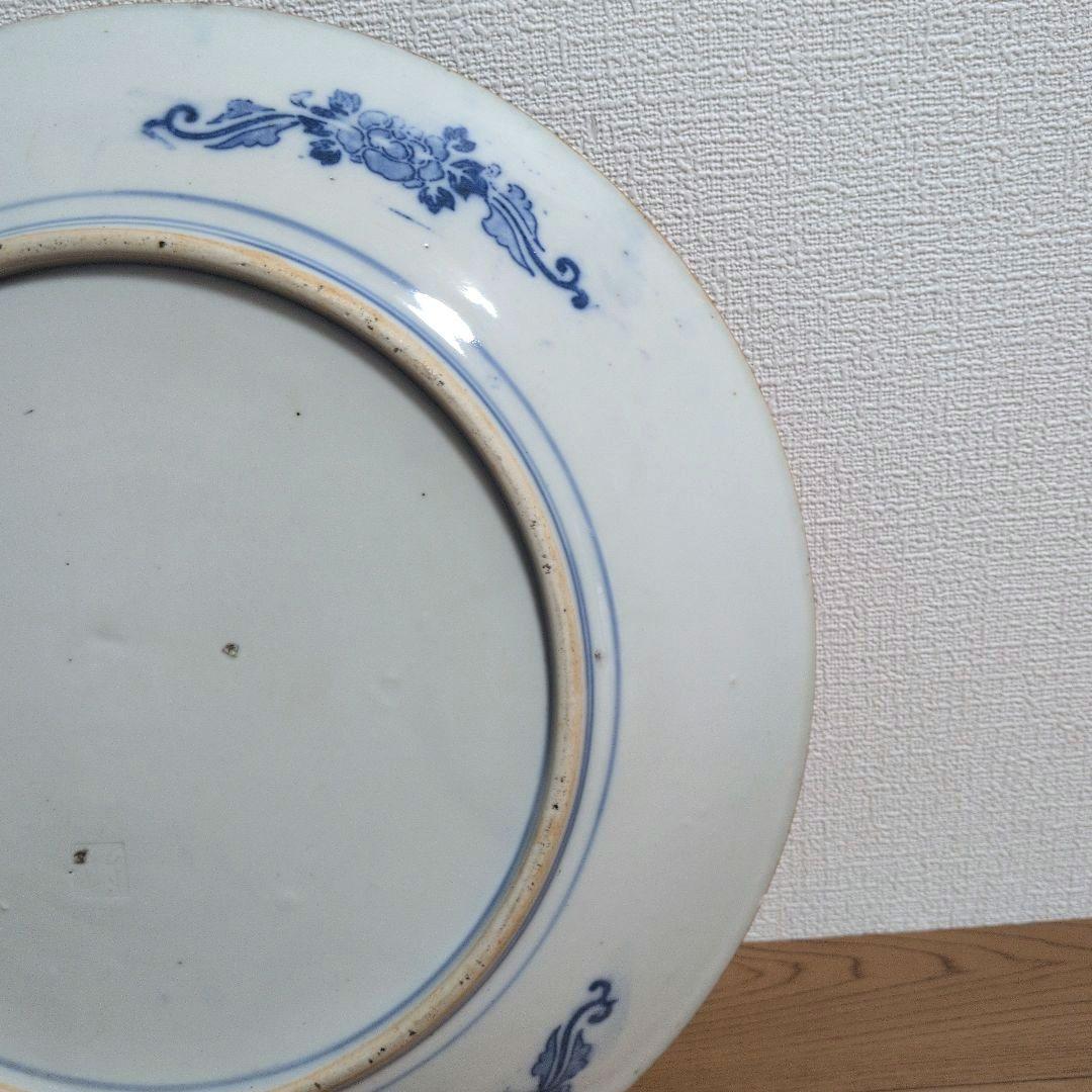 レア物　時代物　印判　イゲ皿 染付け大皿２枚セット