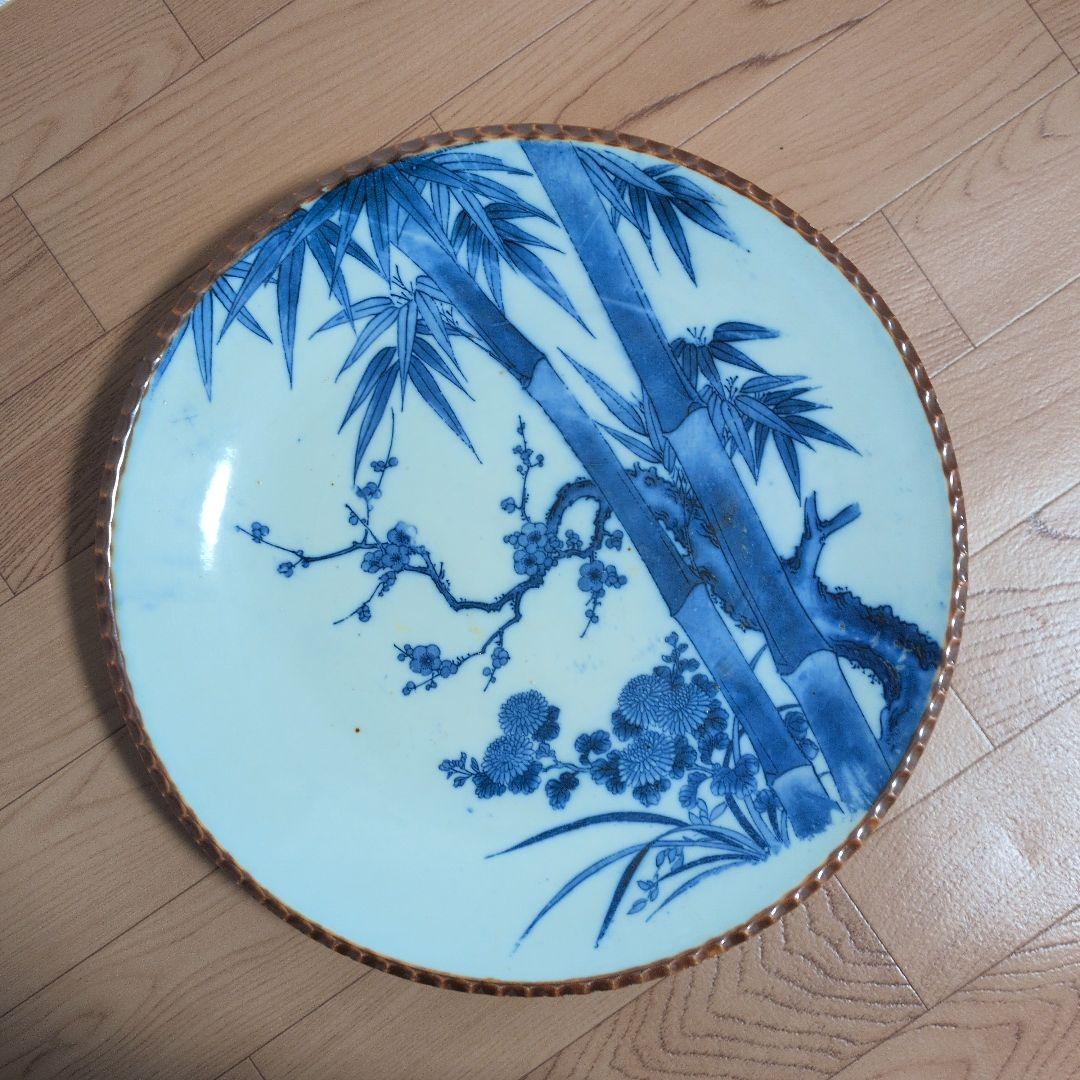 レア物　時代物　印判　イゲ皿 染付け大皿２枚セット