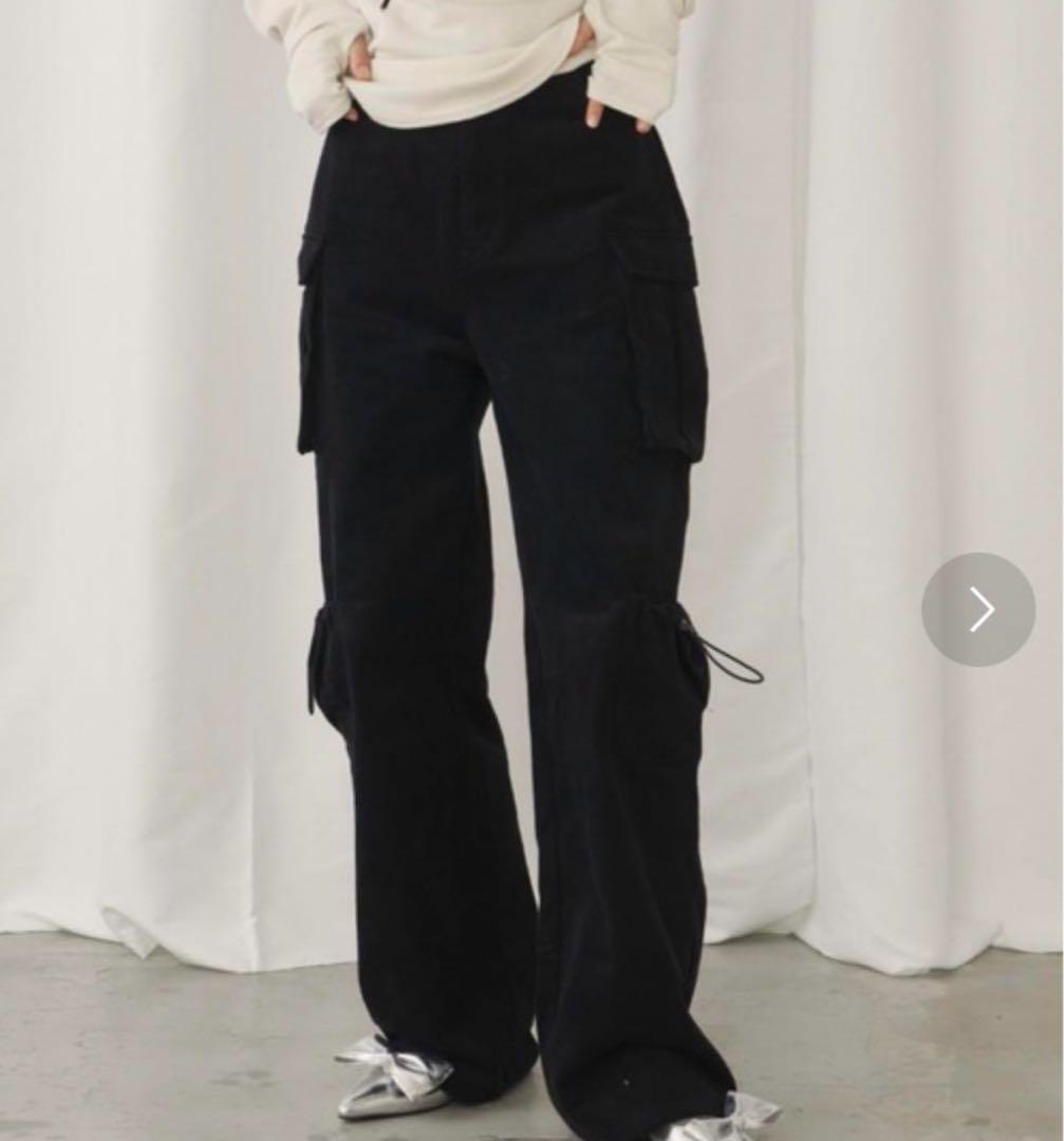 giunon ドロストカーゴパンツ　　ブラック　ジウノン　カーゴデニムパンツ