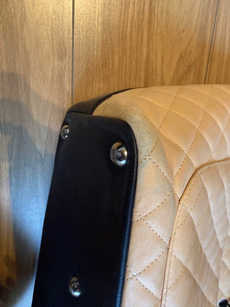 CHANEL トートバッグ ココマーク キルティング バイカラー