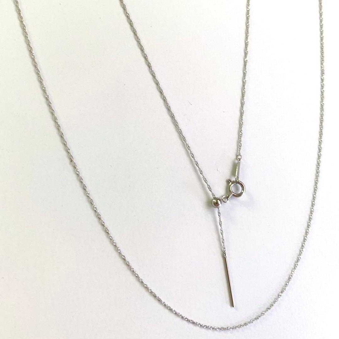 未使用☆Pt950 スクリューチェーンネックレス 日本製 プラチナ 白金 白銀色