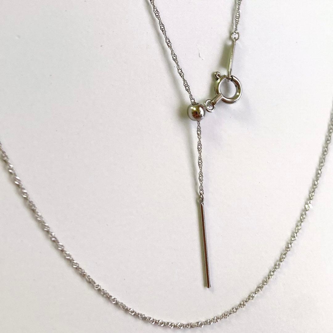 未使用☆Pt950 スクリューチェーンネックレス 日本製 プラチナ 白金 白銀色