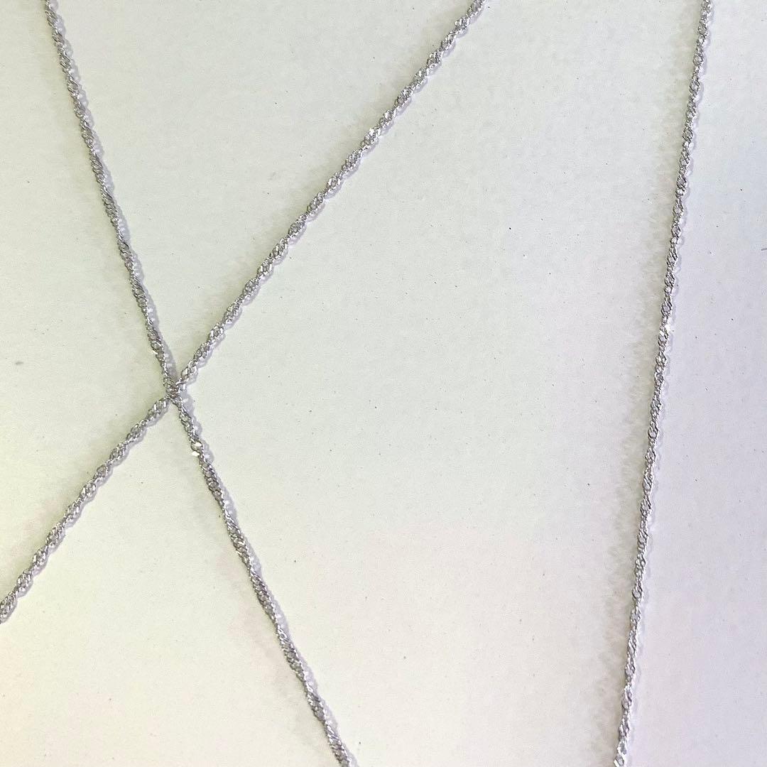 未使用☆Pt950 スクリューチェーンネックレス 日本製 プラチナ 白金 白銀色