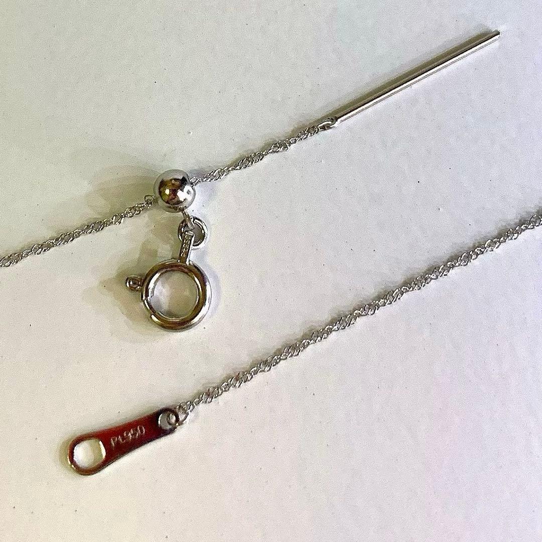 未使用☆Pt950 スクリューチェーンネックレス 日本製 プラチナ 白金 白銀色