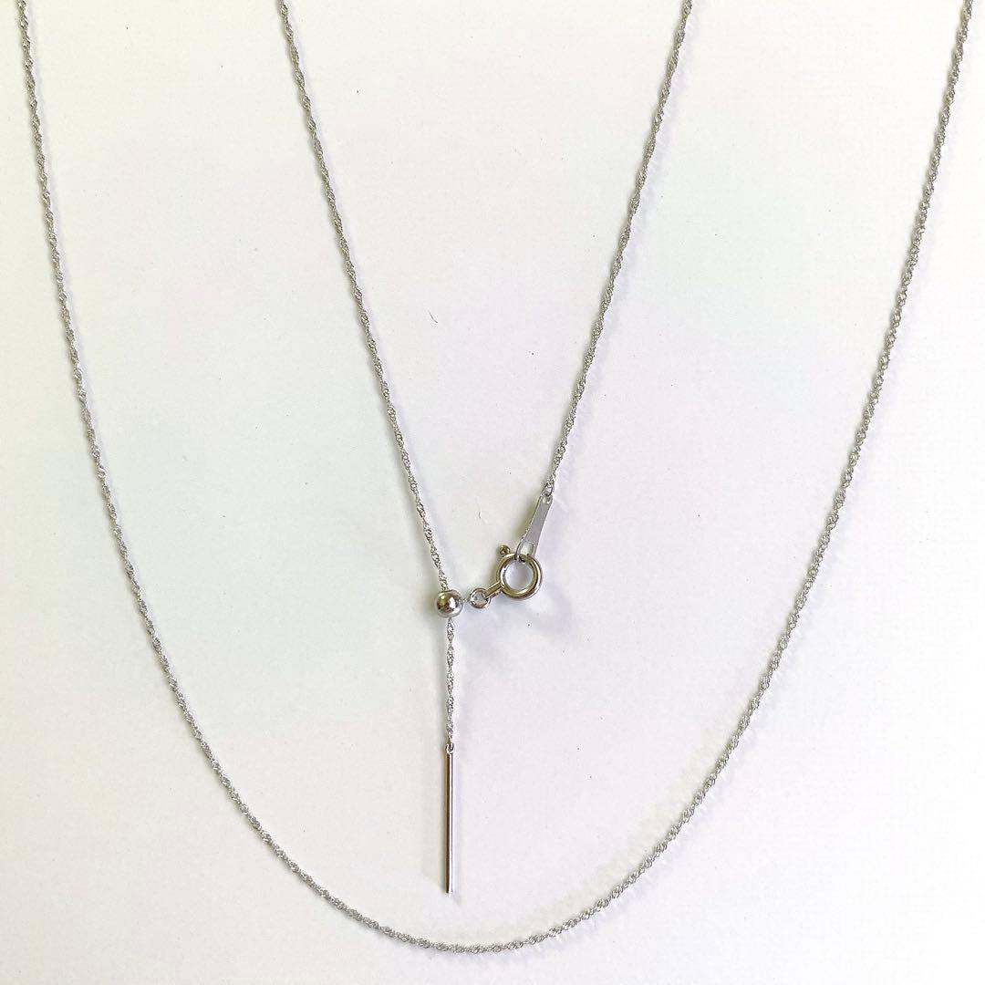 未使用☆Pt950 スクリューチェーンネックレス 日本製 プラチナ 白金 白銀色