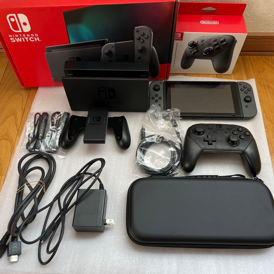 Nintendo Switch 本体付　プロコントローラーとケースセット
