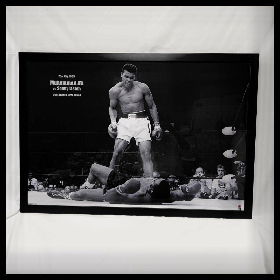 モハメドアリ Allposters フレーム付 モノクロ ポスター 海外輸入品