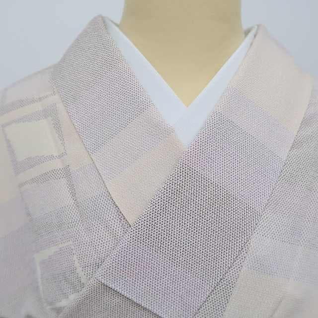 単衣 正絹 着物“やさしい霞空で始まる伝言ゲーム☆”塩沢お召 R-92