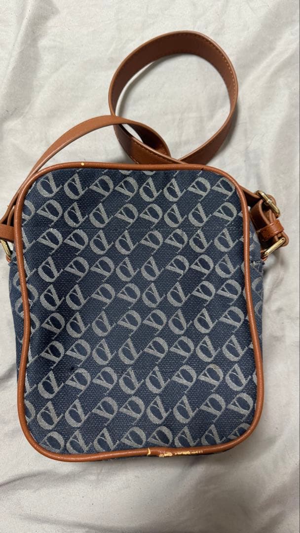 Dior ネイビー ロゴプリント ショルダーバッグ