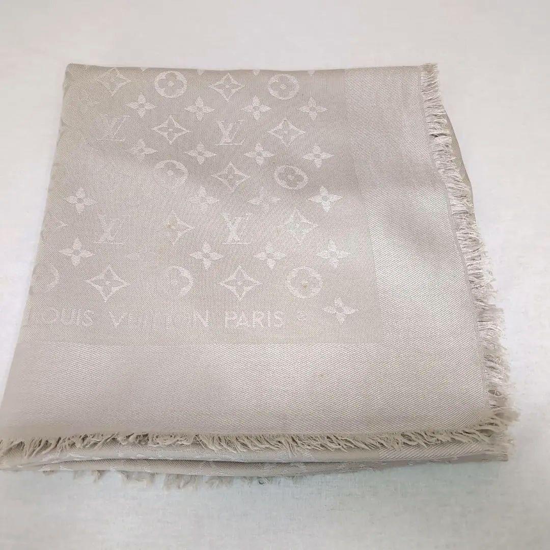 グレージュ LOUIS VUITTON モノグラム 大判ストール 伊 d118